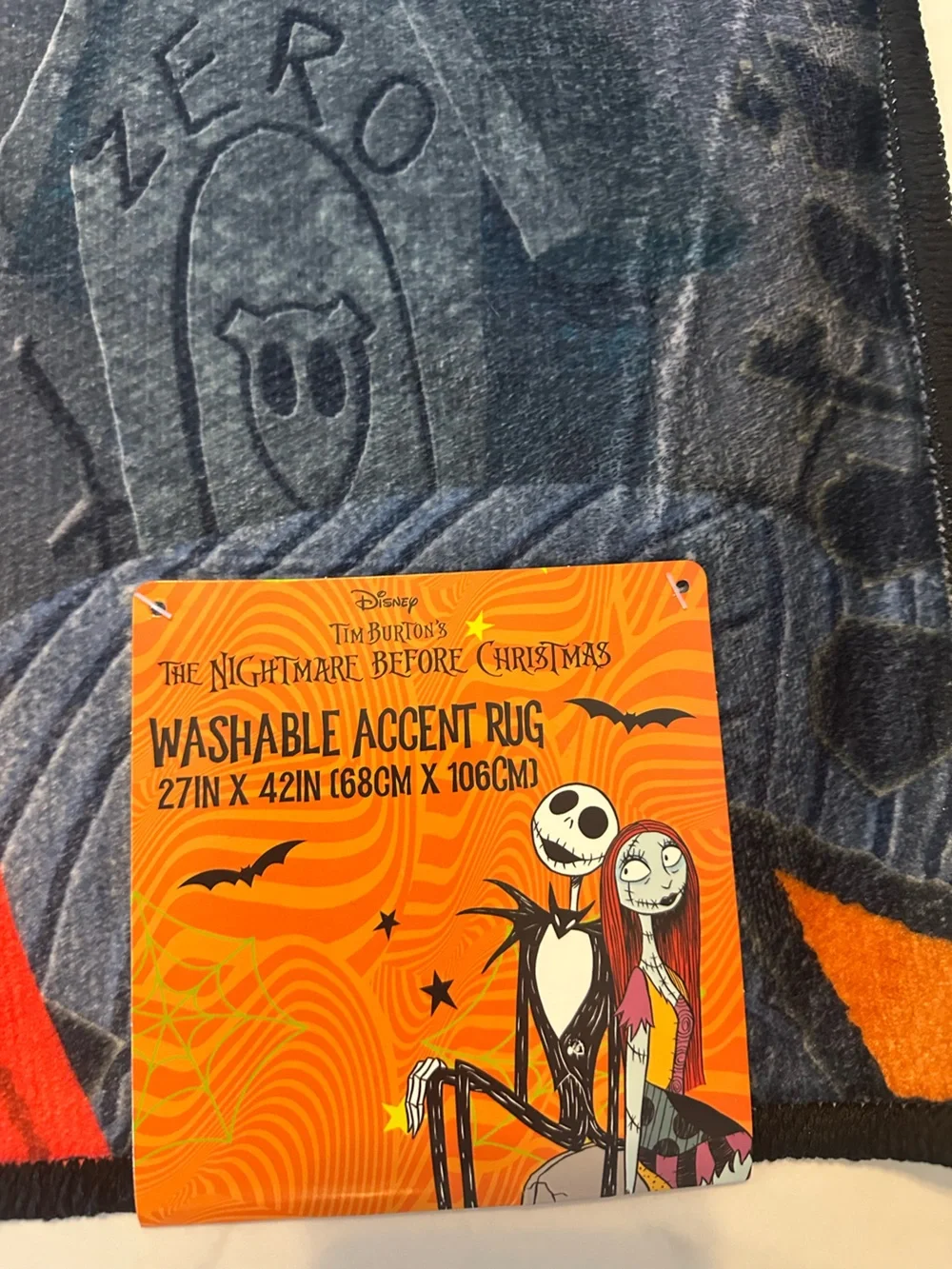 Disney Nightmare Before Christmas Jack & Sally Accent Rug 27x42 Halloween Decor